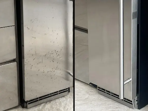 Restauración y limpieza profunda de piso de piedra natural antes y después