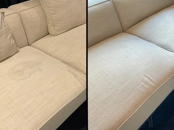 Limpieza profunda de mobiliario textil antes y después resultado profesional
